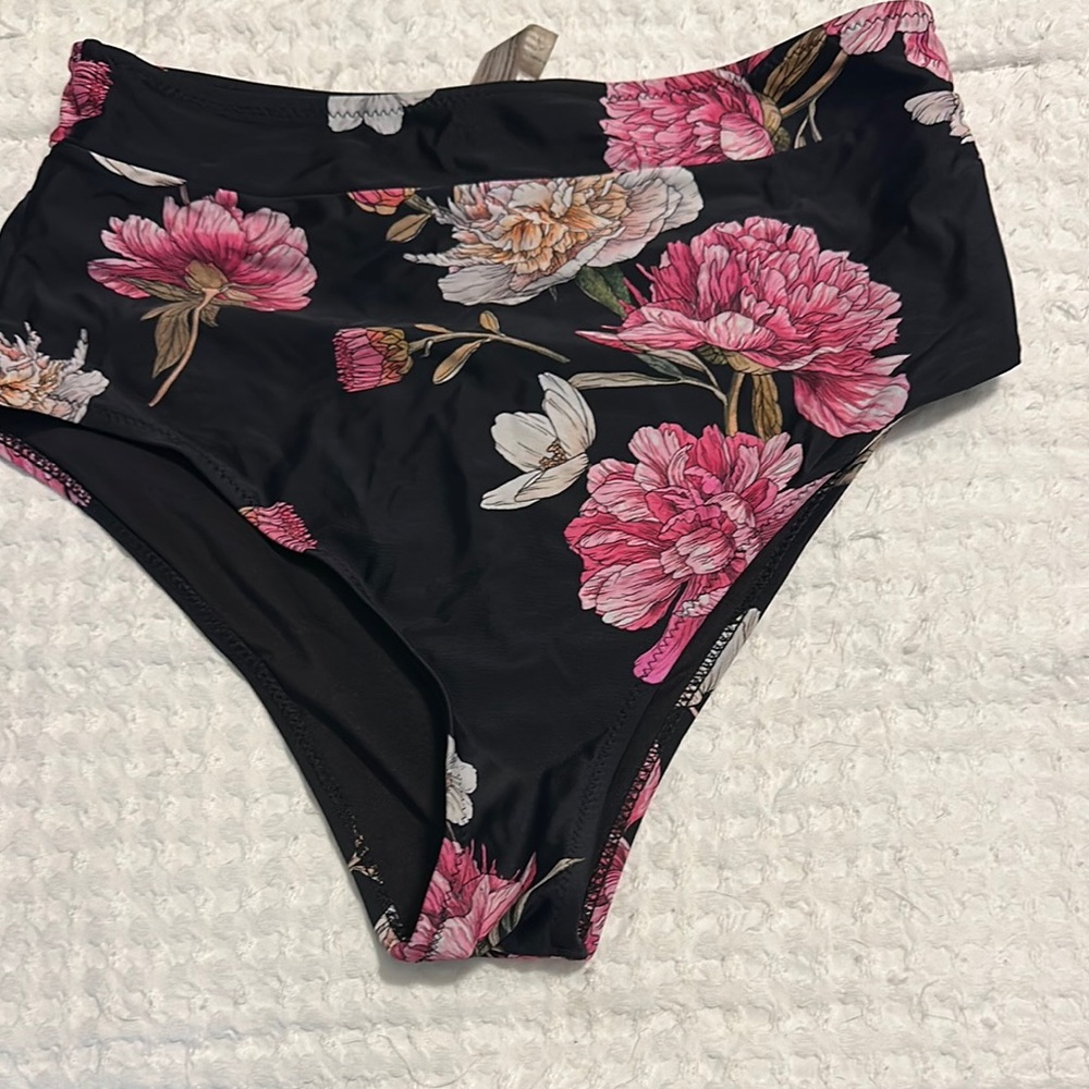 Floral High-Waisted Bikini Bottom